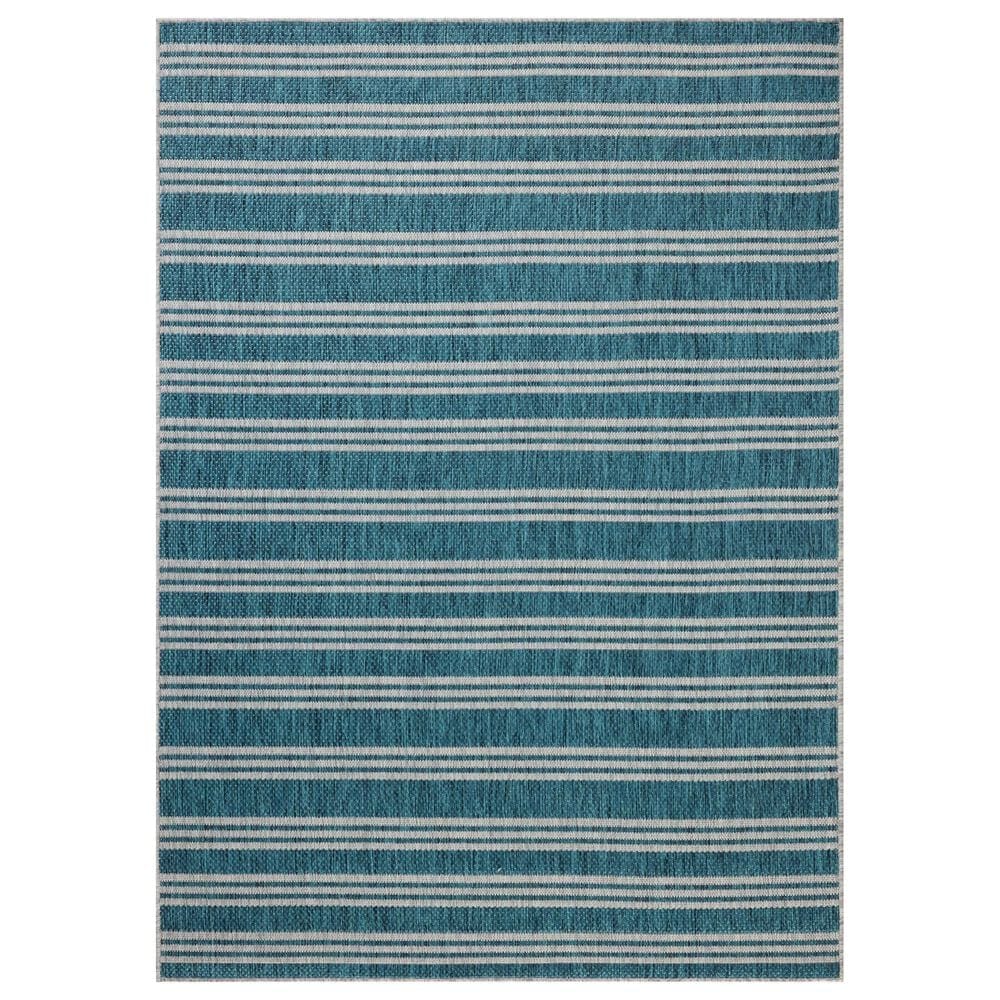 Loloi Easton Teal and Fog 2"3" x 3"9" Indoor/Outdoor Area Rug, , large