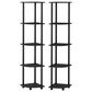 HOMLUX 5-Tier Multi-Purpose Corner Open Bookshelf in Espresso and Black (Set of 2), , large