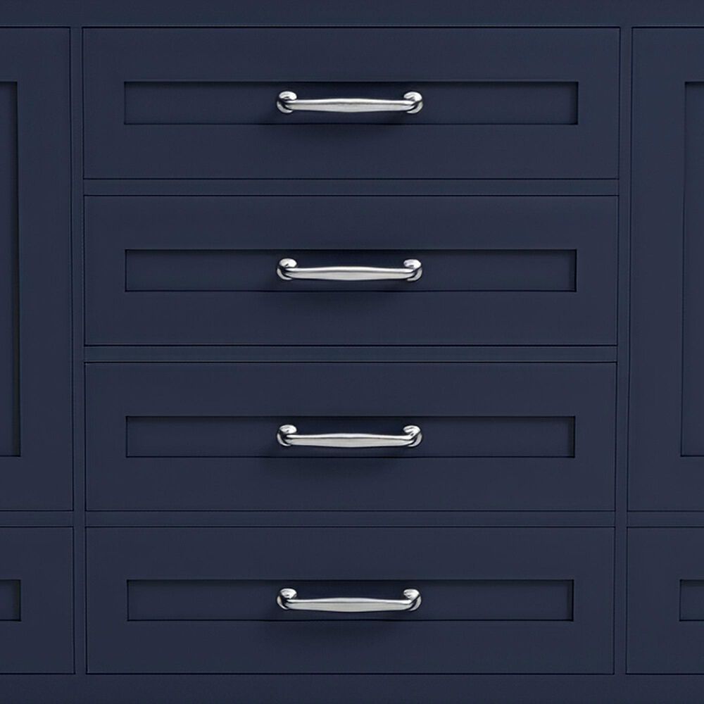 Lexora Home Dukes 80" Double Bathroom Vanity in Navy Blue with 2 cm White Cultured Marble Top and Rectangular Sinks, , large