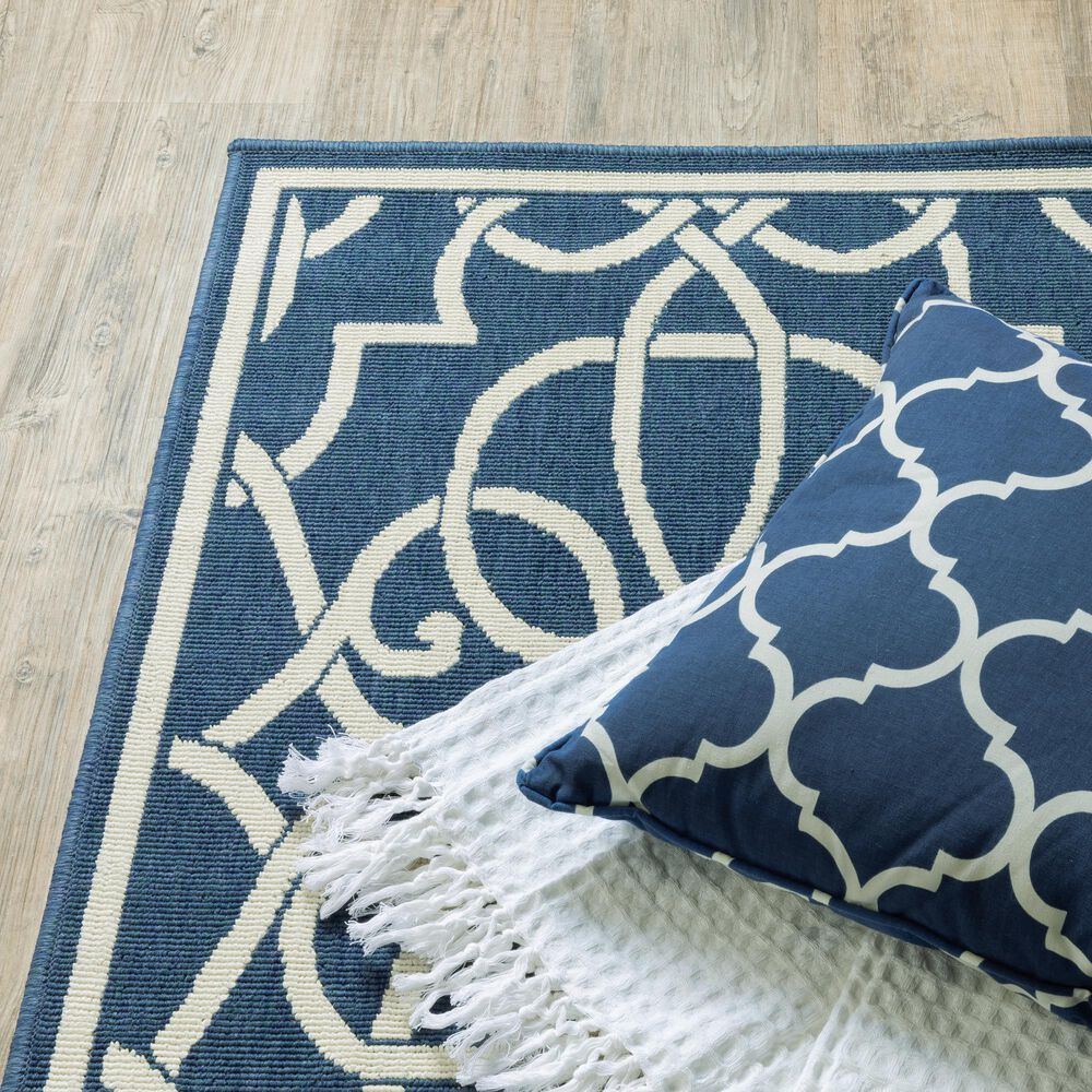 Oriental Weavers Meridian 2205B 2&#39;3&quot; x 7&#39;6&quot; Navy Runner, , large