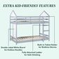 Walker Edison Skyler Twin over Twin Bunk Bed in Grey, , large