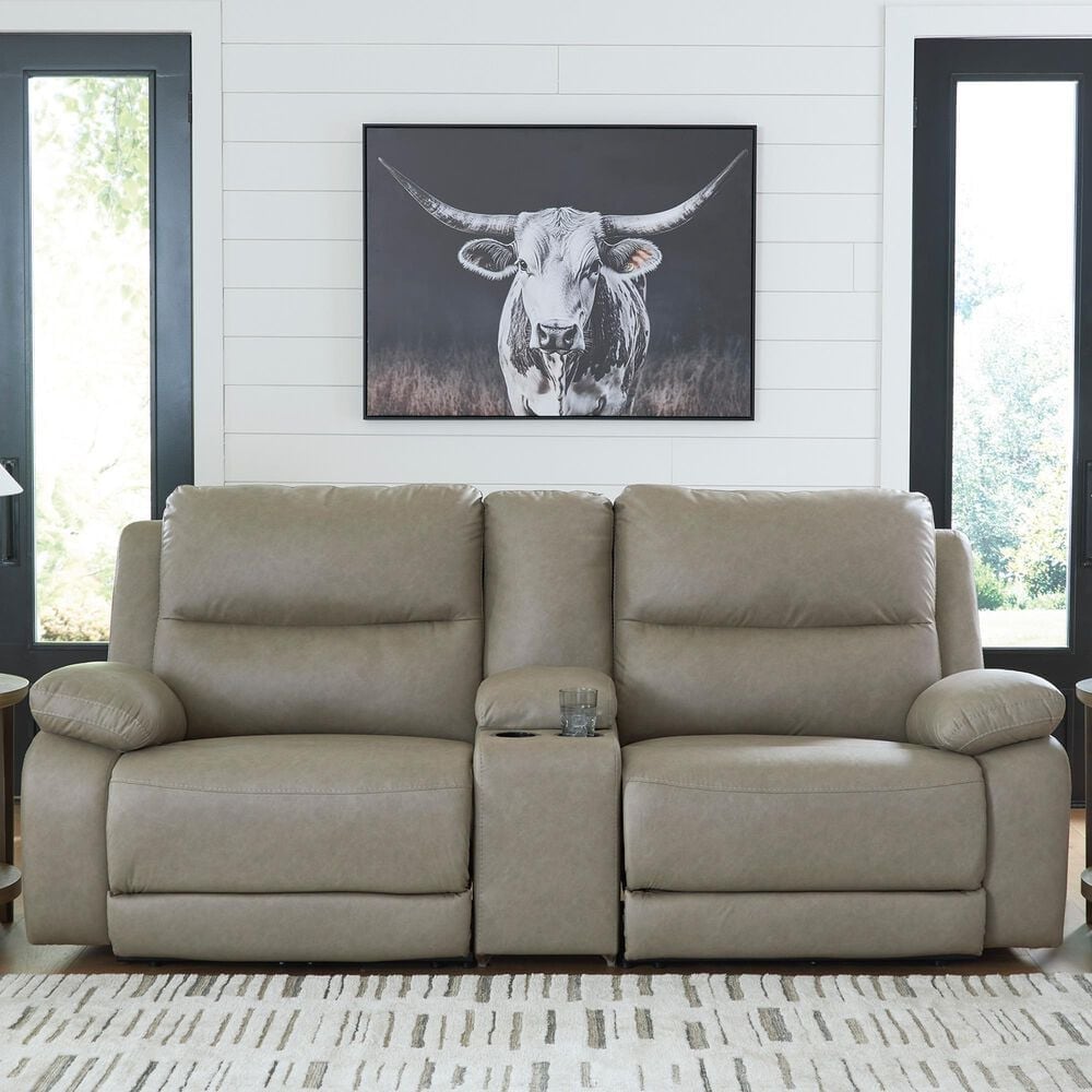 Ashley Narwhal Place 3-Piece Power Reclining Symmetrical Sectional with Storage Console in Pebble, , large