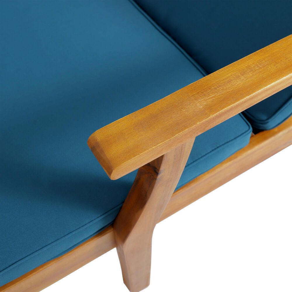 Hearth and Haven Perla Outdoor Double Chaise Lounge with Cushion in Teak, , large