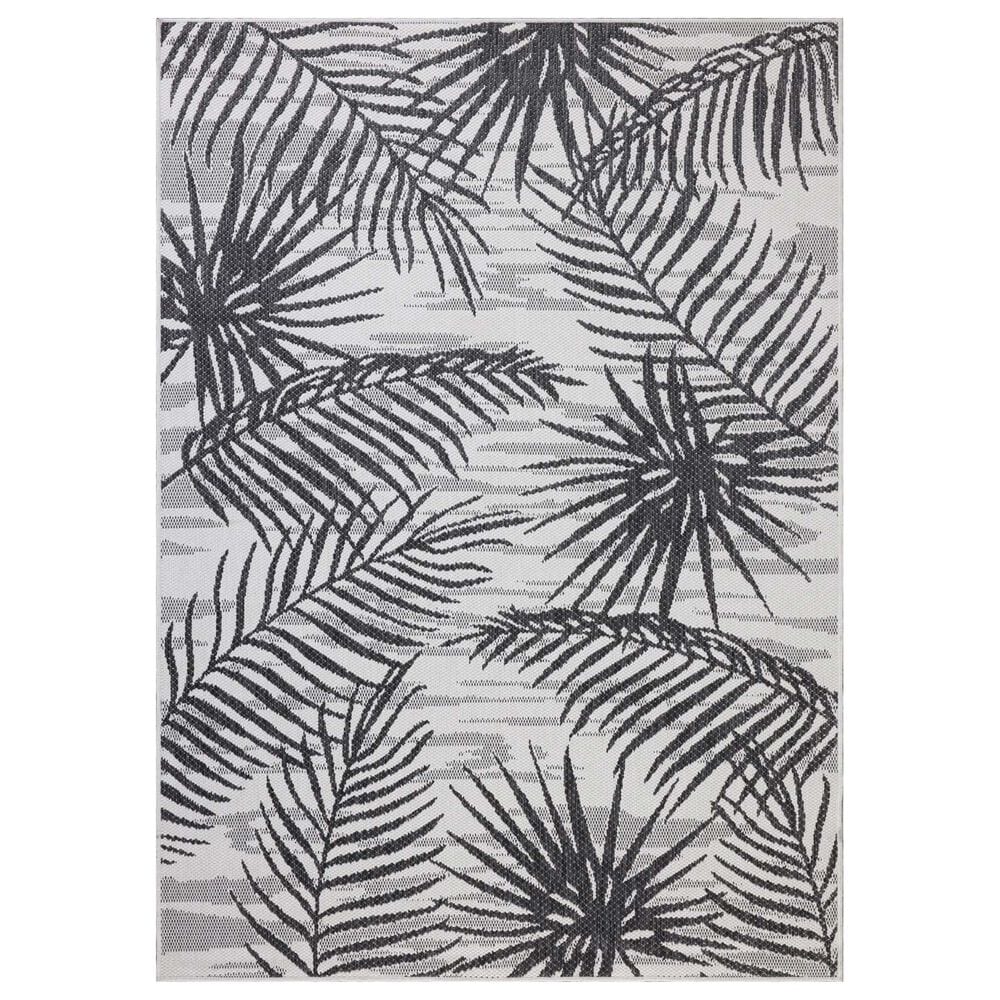 Loloi Easton Ivory and Onyx 6&#39;7&quot; x 9&#39;4&quot; Indoor/Outdoor Area Rug, , large