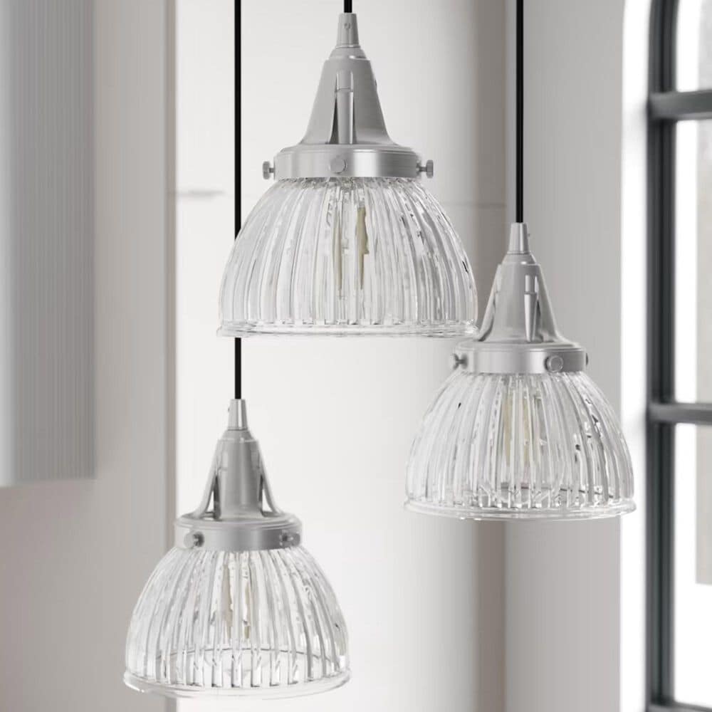 Hunter Cypress Grove 3-Light Cluster in Brushed Nickel, , large