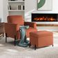 Lifestyle Solutions Kona Small Storage Ottoman in Rust, , large