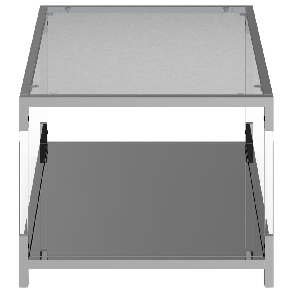 Furniture of America Blythe Coffee Table in Glass and Chrome, , large