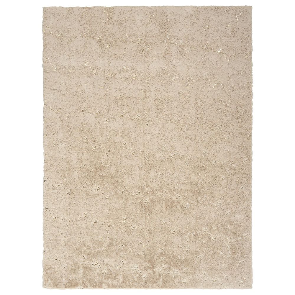Nourison Cozy Shimmer 5"3" x 7"3" Beige Area Rug, , large