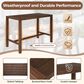 HOMLUX 5-Piece Patio Bar Set with 52" Rectangular Mocha Table in Beige, , large