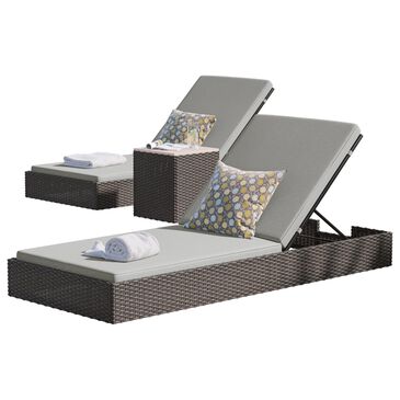 Homestyles Boca Raton 3-Piece Patio Chaise Lounge in Brown, , large