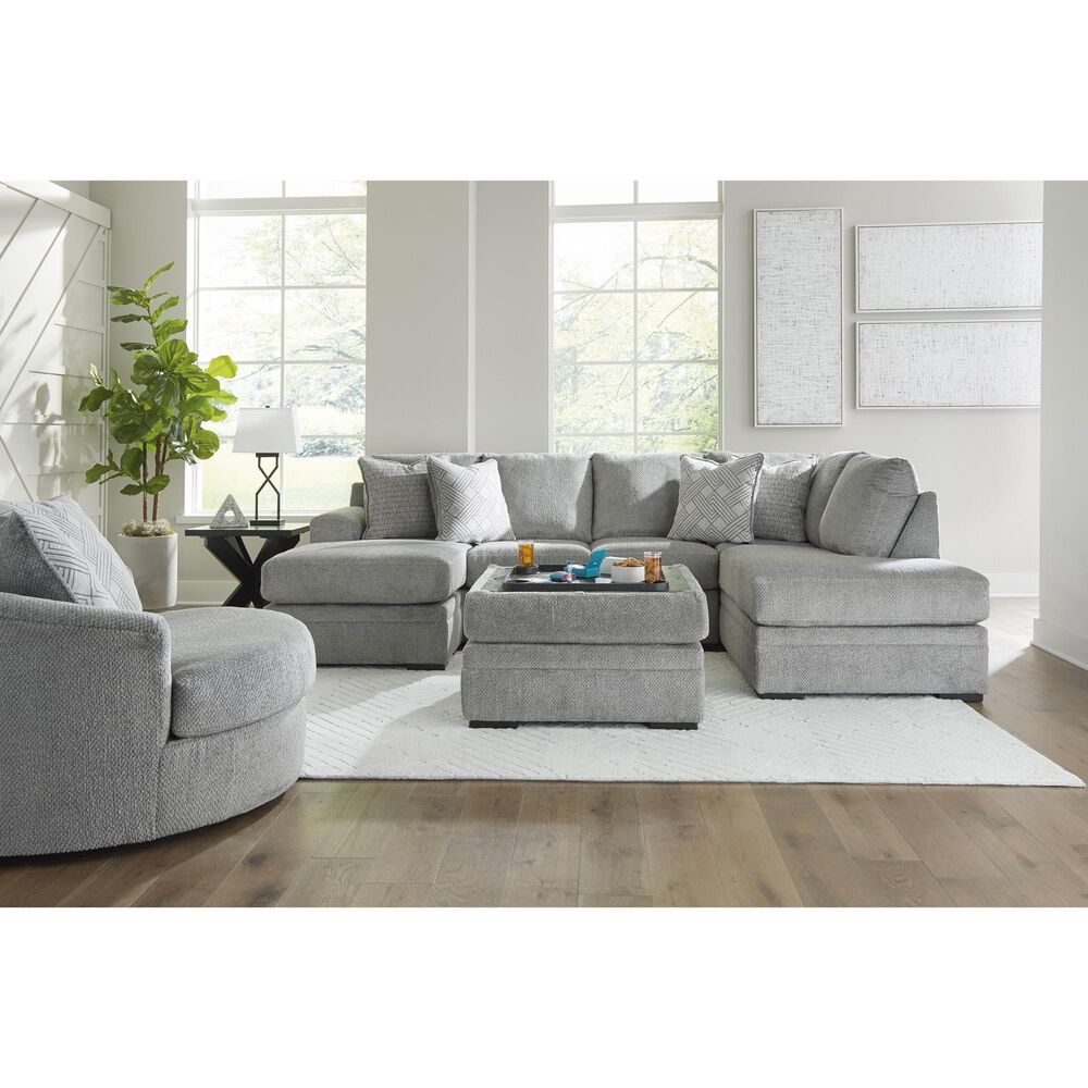 Ashley Casselbury Oversized Swivel Chair in Cement, , large