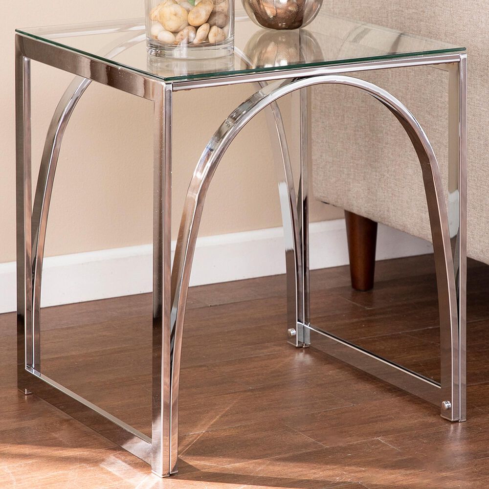 Southern Enterprises Stevenly End Table in Chrome, , large