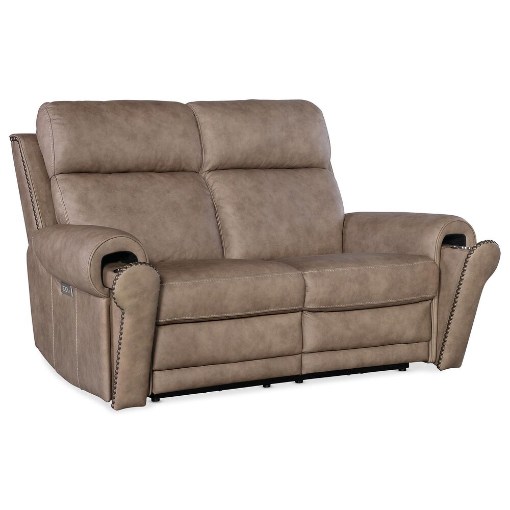 Hooker Furniture Duncan Power Reclining Loveseat in Kalahari Camel, , large