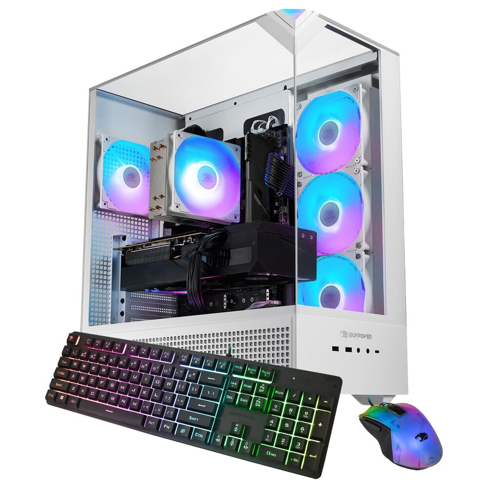 iBUYPOWER Element Gaming Desktop PC | Intel Core i7 14700F - 16GB RAM - NVIDIA GeForce RTX 5060Ti Graphic - 1TB SSD in White, , large