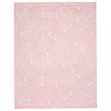 Lambs and Ivy Petals Floral Fleece Baby Blanket in Pink and White, , large