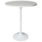 Leisuremod LeisureMod Verve Collection Modern Bar Height Table White Base with 27 Round Light Natural Wood MDF Top, , large