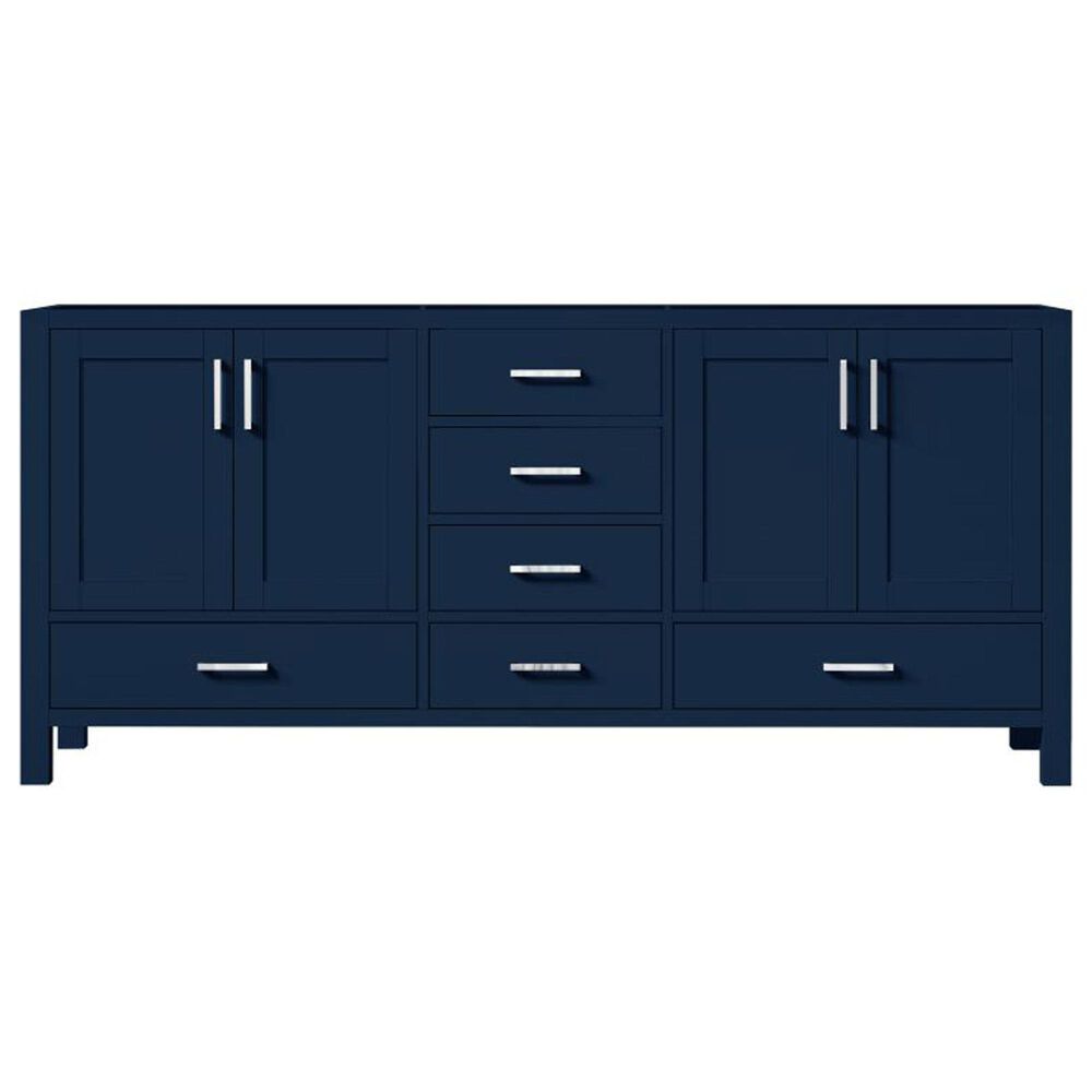 Lexora Home Jacques 72" Double Bathroom Vanity in Navy Blue with 2 cm White Quartz Top and Rectangular Sinks, , large