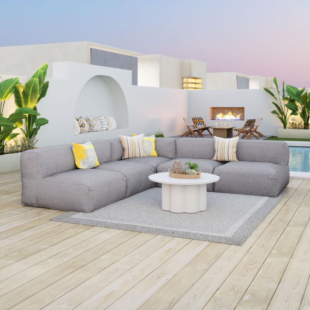 Zuo Modern Palmier Patio Coffee Table in White, , large