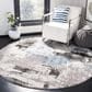 Safavieh Craft CFT820F 4" Round Grey and Blue Area Rug, , large