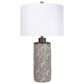 Classy Art Wholesalers Geometric Harmony Ceramic Table Lamp in Brown and White, , large