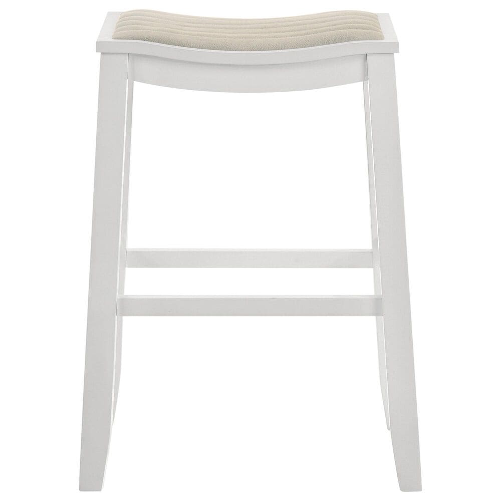 Armen Living Iyani Bar Height Stool in White, , large