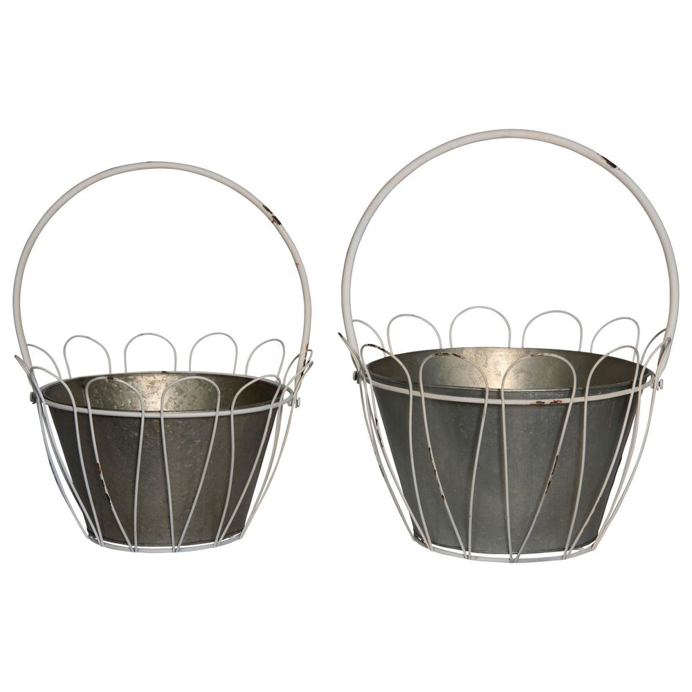 VIP Home and Garden American Mercantile Metal Planter (Set of 2), , large