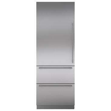 Sub Zero Integrated 30" Tall Door Panel with Tubular Handle Right Hinge in Stainless Steel, , large