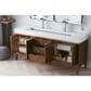 James Martin Vanities Linear 72" Double Bathroom Vanity in Mid Century Walnut with 10 cm Glossy White Solid Surface Top and Rectangular Sinks, , large