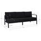 Linon Home Decor Holland Outdoor Sofa with Black Cushions in Black, , large