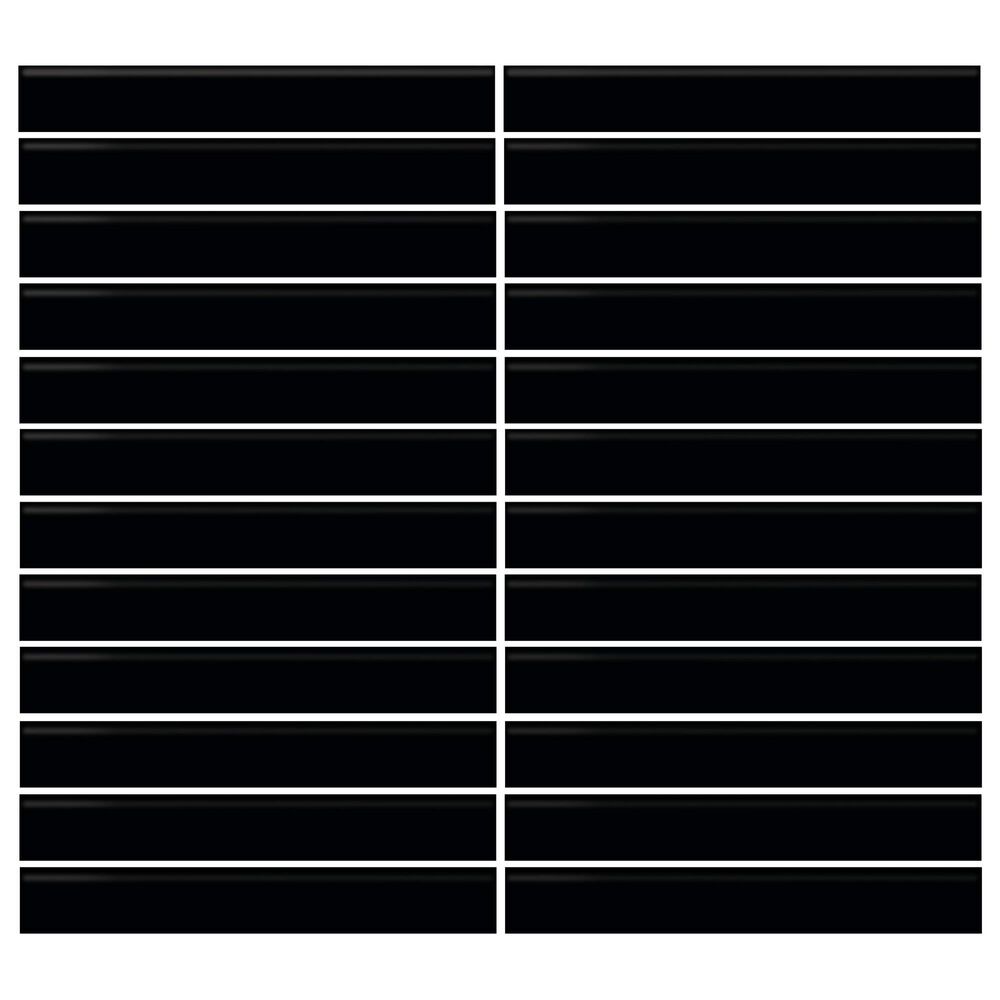 Dal-Tile Color Wheel Black 12"" X 10"" Ceramic Mosaic Sheet, , large