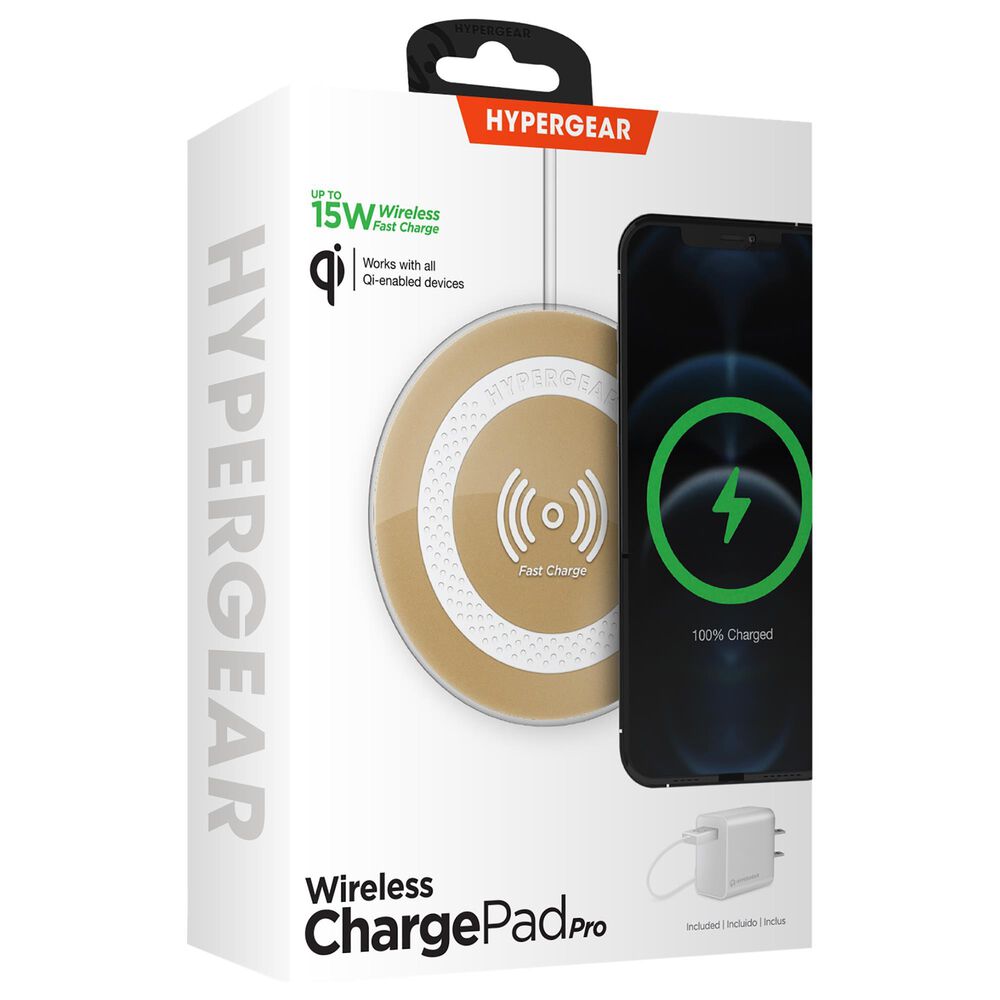 Hypercel ChargePad Pro 15W Wireless Fast Charger in Gold, , large