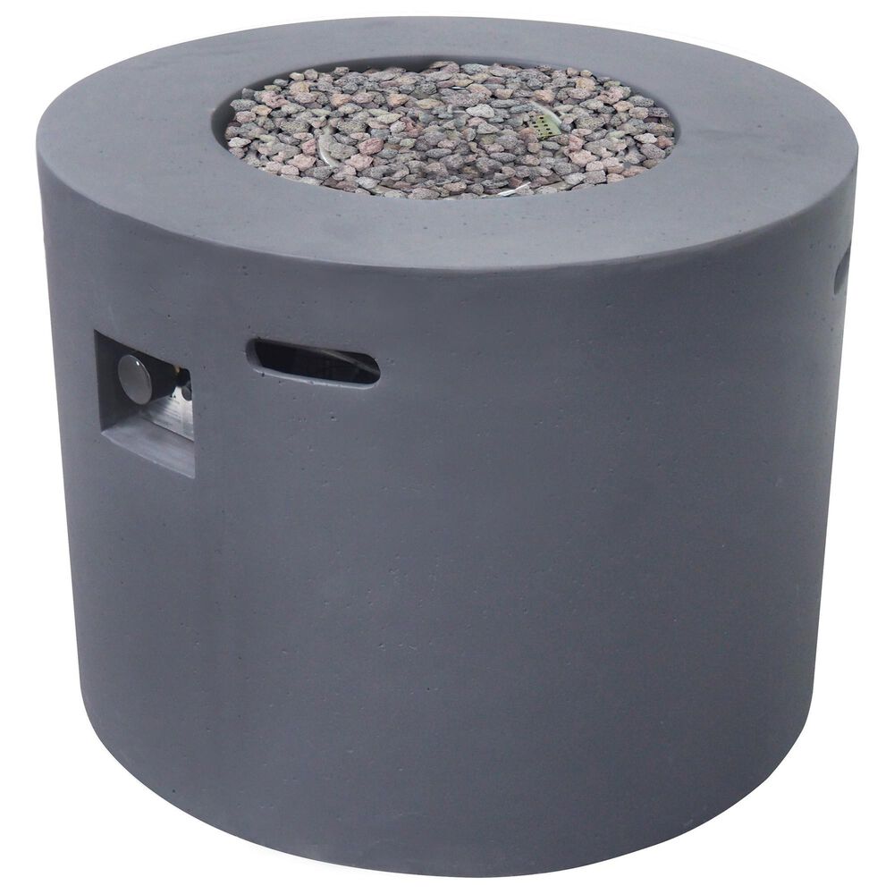 Hearth and Haven 31" Round MgO Concrete Fire Pit in Dark Grey, , large