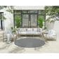 Nourison Courtyard Ivory and Blue 6" Round Indoor/Outdoor Area Rug, , large