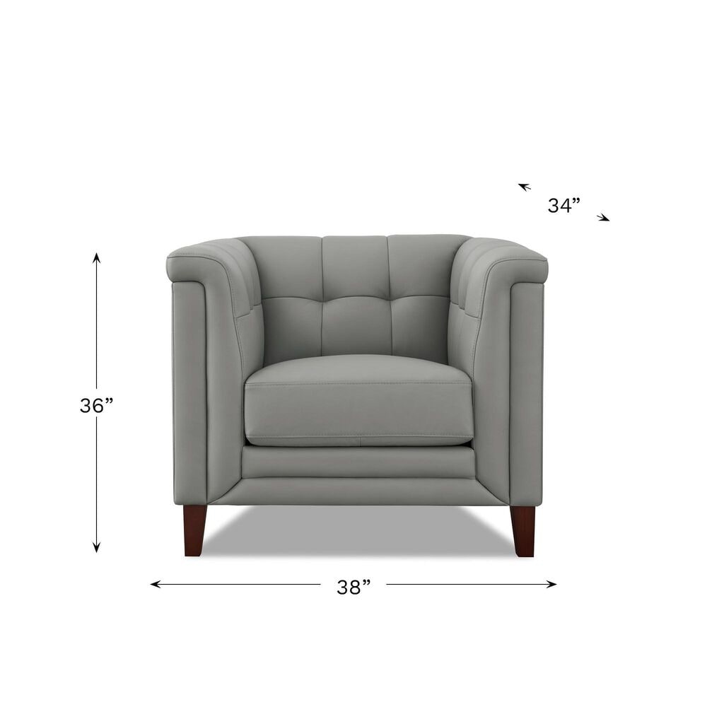 Hydeline Arvo Leather Accent Chair in Silver Gray, , large