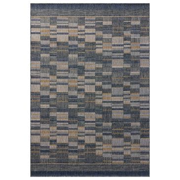 Loloi II Birch 6"7" x 9"4" Denim and Gold Indoor/Outdoor Area Rug, , large