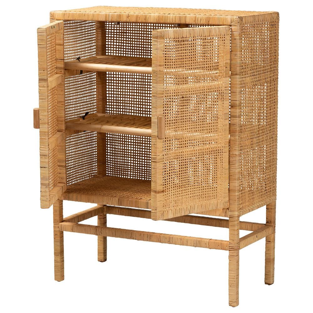 Baxton Studio Vivan 3-Shelf Storage Cabinet in Natural Brown, , large