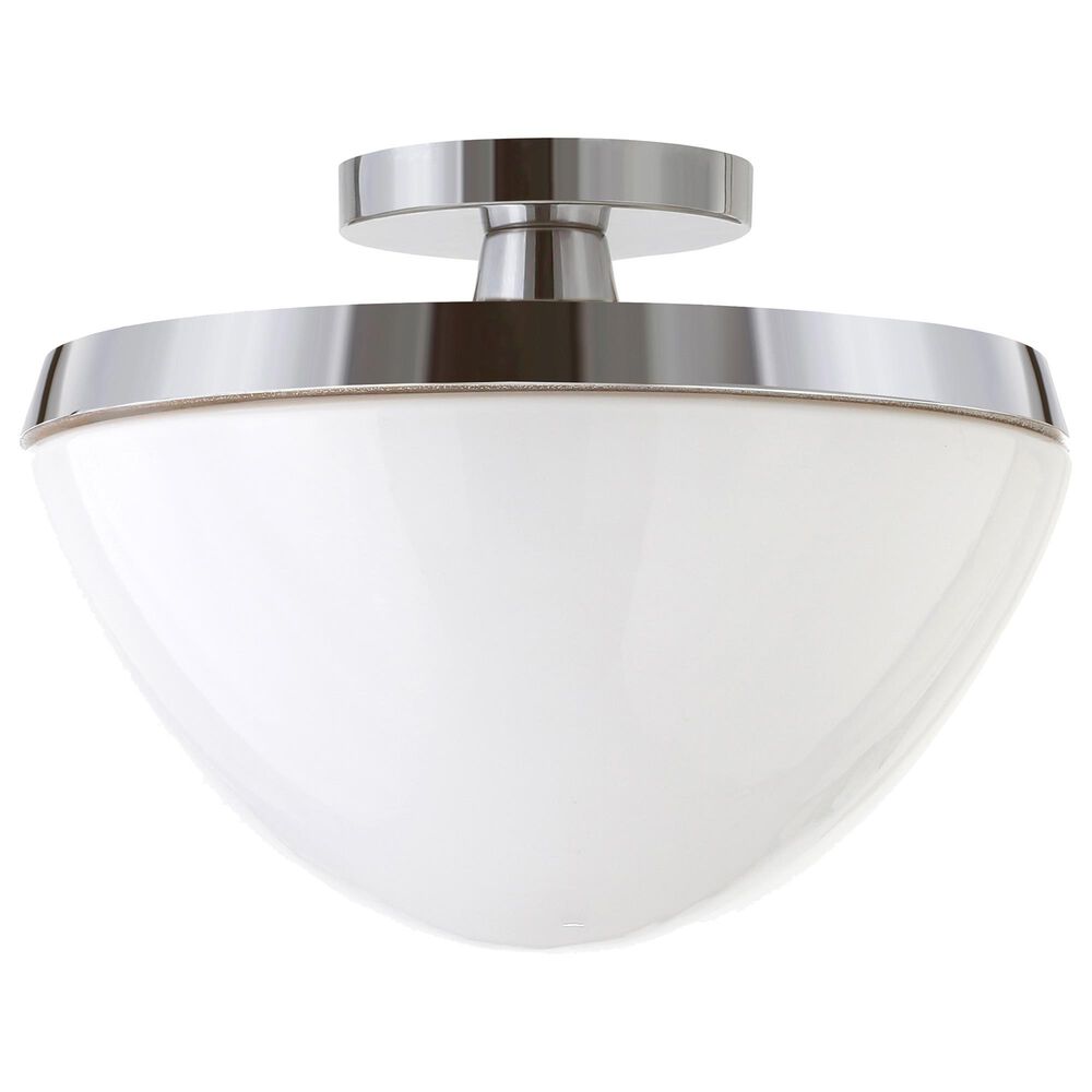 Hudson and Canal Durant Semi Flush Mount in Polished Nickel, , large