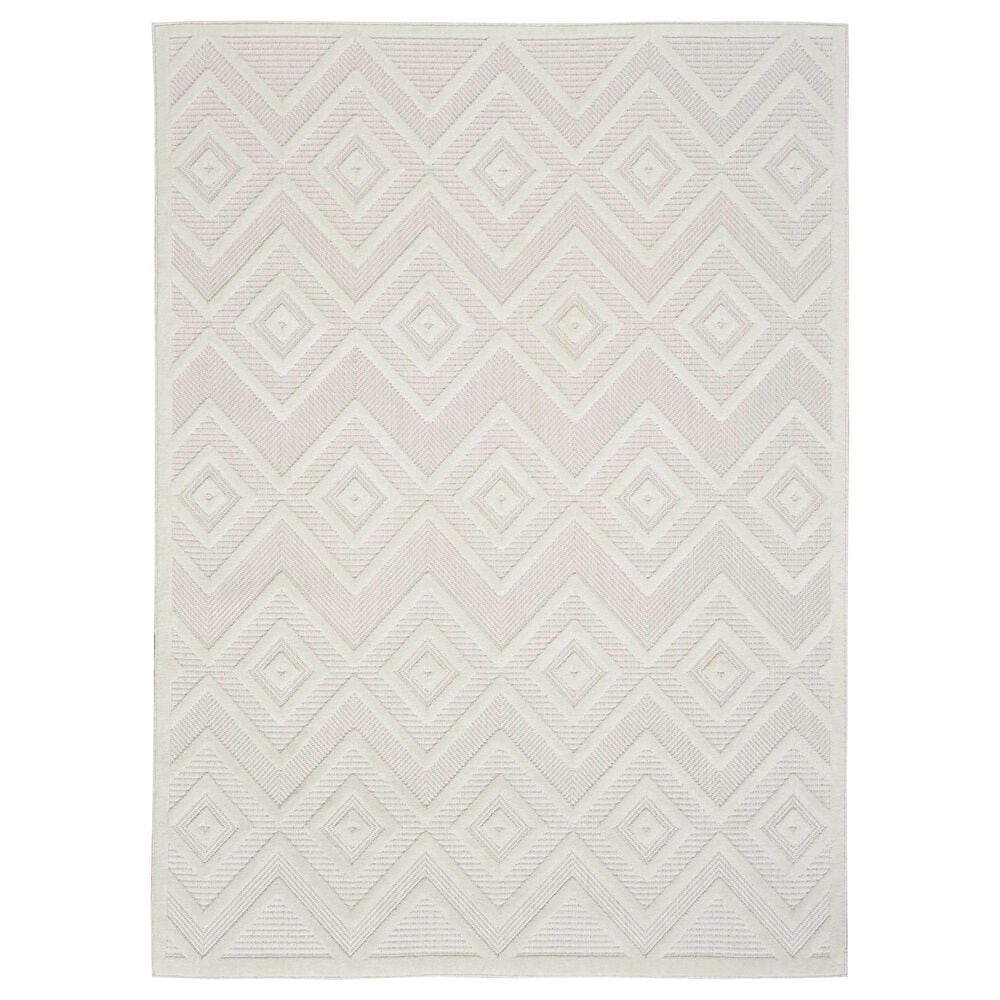 Nourison Versatile 6" x 9" Ivory and White Indoor/Outdoor Area Rug, , large
