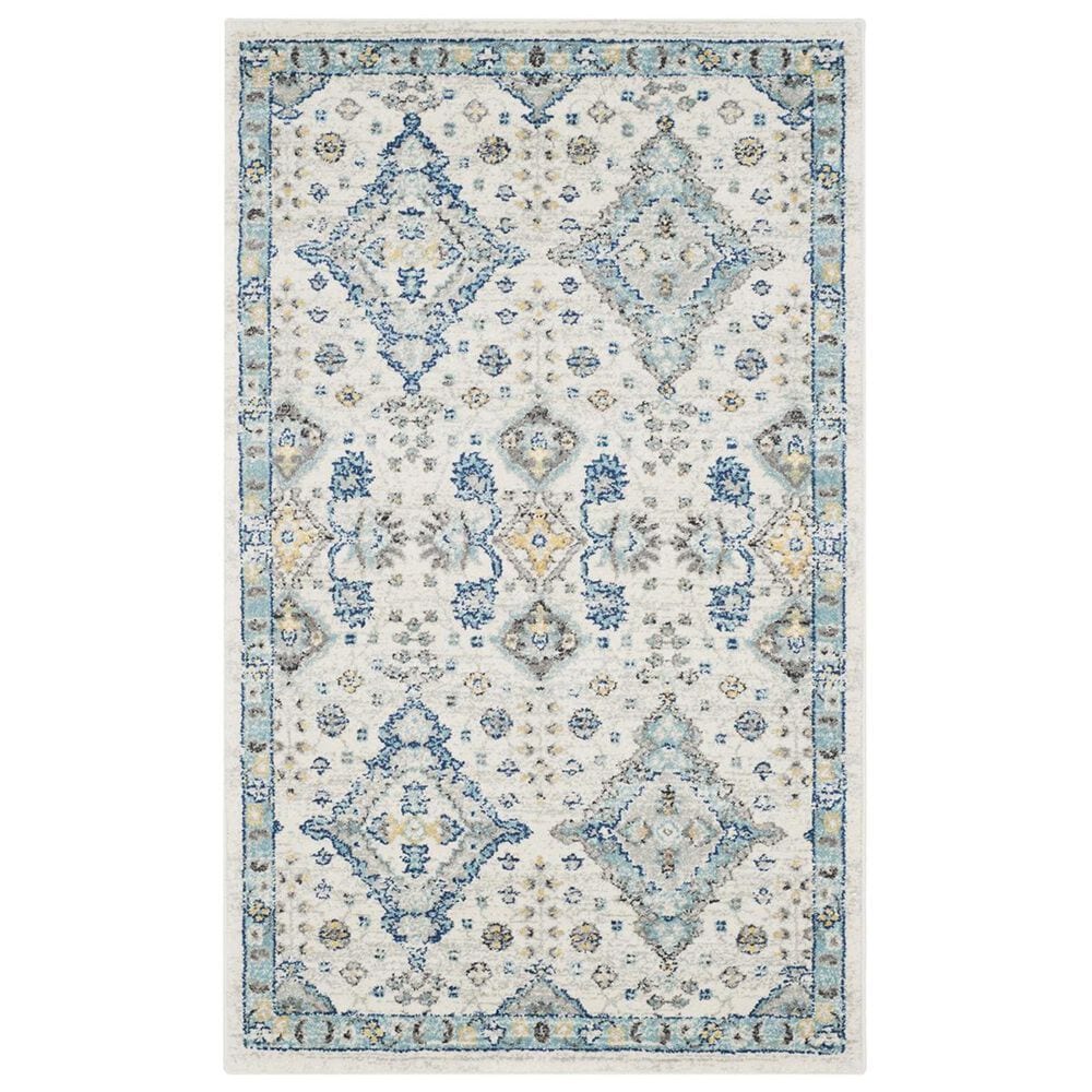 Safavieh Evoke EVK224C-3 3&#39; x 5&#39; Ivory/Light Blue Area Rug, , large