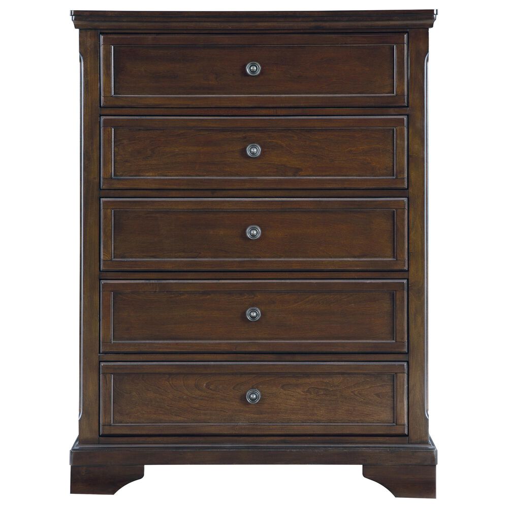 Ashley Trellington 4-Piece King Bedroom Set in Warm Brown Cherry, , large