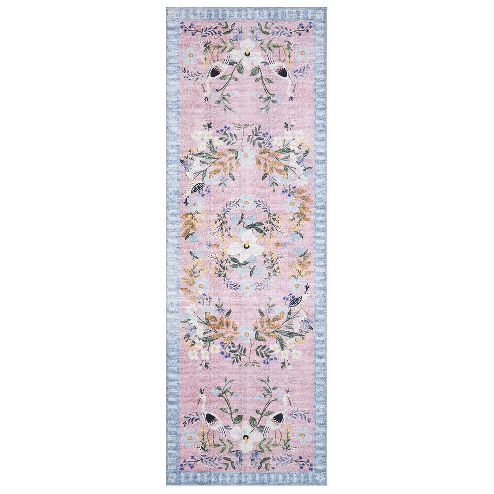 Rifle Paper Co. x Loloi Palais PAL-03 2"6" x 7"6" Rose and Sky Runner, , large
