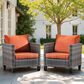 HOMLUX Patio Lounge Chair in Orange (Set of 2), , large