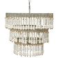 Creative Coop Laurel 3-Tier Wood Bead Chandelier with Antique White Shade, , large