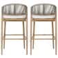 Hearth and Haven 30" Outdoor Barstool with Maple Frame in Beige (Set of 2), , large