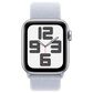 Apple Watch SE GPS + Cellular 40mm Silver Aluminum Case with Blue Cloud Sport Loop, , large