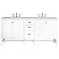 James Martin Vanities Addison 72" Double Bathroom Vanity in Glossy White with 3 cm Arctic Fall Solid Surface Top and Rectangular Sinks, , large