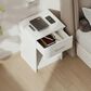 HOMLUX 1-Drawer Modern Nightstand with Bar Handle in Solid White (Set of 2), , large
