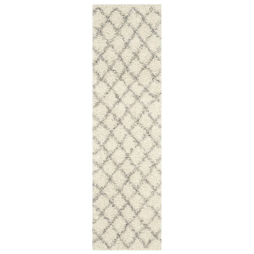 Safavieh Dallas Shag SGD258F-214 2&#39;3&quot; x 14&#39; Ivory/Grey Runner, , large