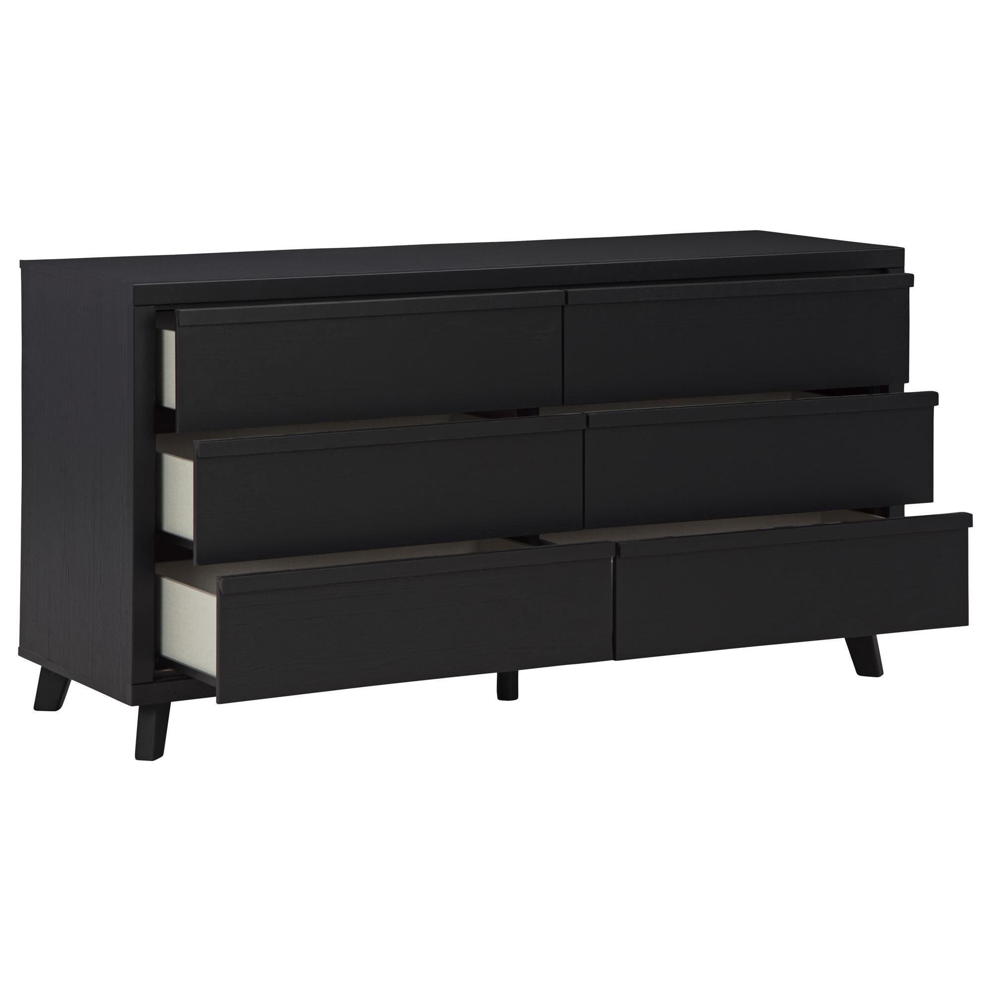 Ashley Danziar 6-Drawer Dresser in Matte Black