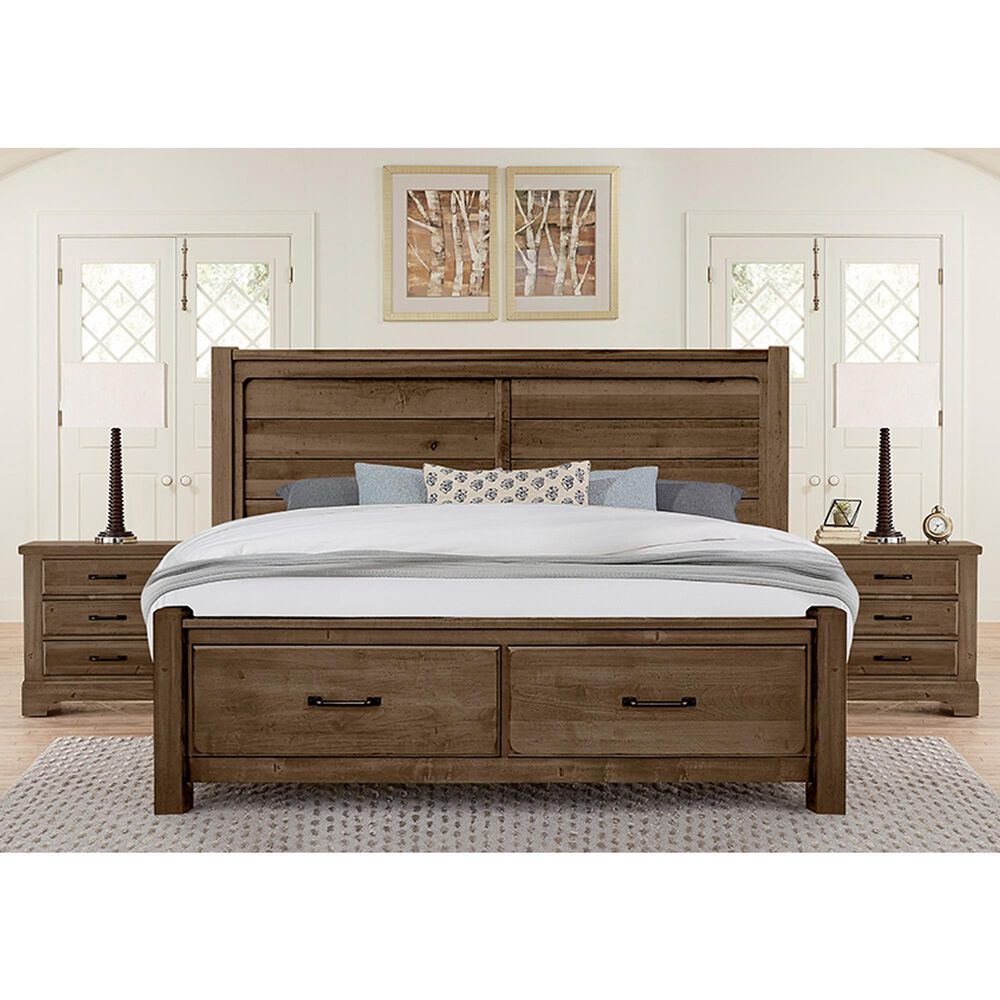 Viceray Collections Cool Rustic Queen Storage Bed in Mink, , large